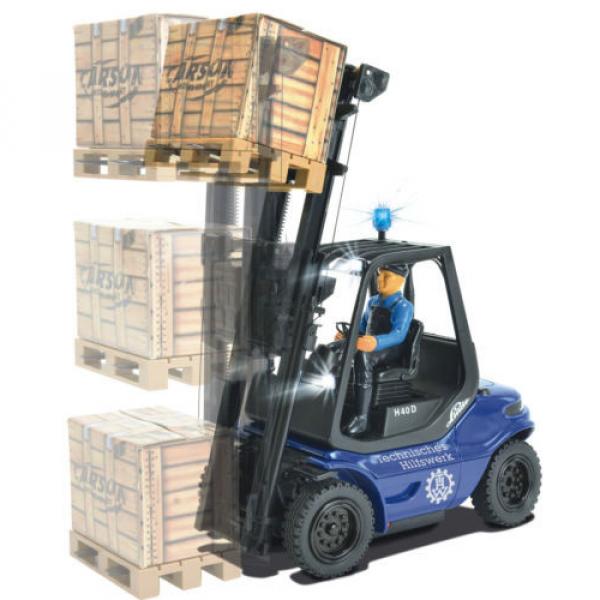 Carson Blue Forklift Linde H 40 D + Pallet Cargo RC Model Car 1:14 Genuine New #5 image