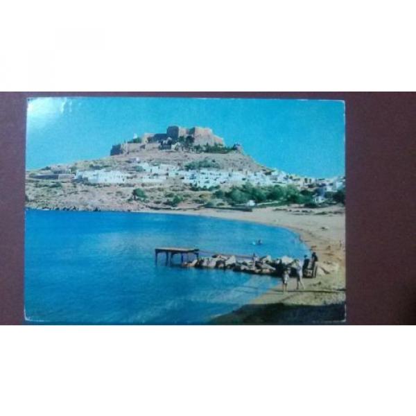 Greece postcard: Rhodes-Village of Linde &amp; Acropolis, unposted. #1 image