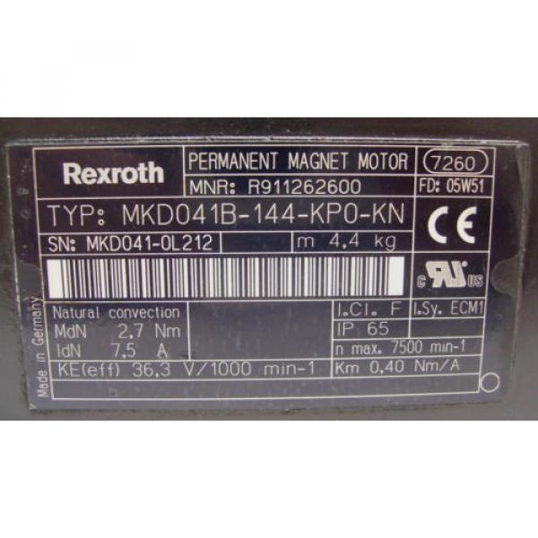 REXROTH INDRAMAT  PERMANENT MAGNET MOTOR  MKD041B-144-KP0-KN   60 Day Warranty #6 image