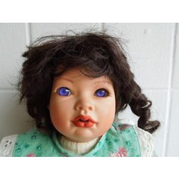 Puppe Mädchen unbekannte Marke Linde ? Lila Augen Porzellan 46 cm #1 image