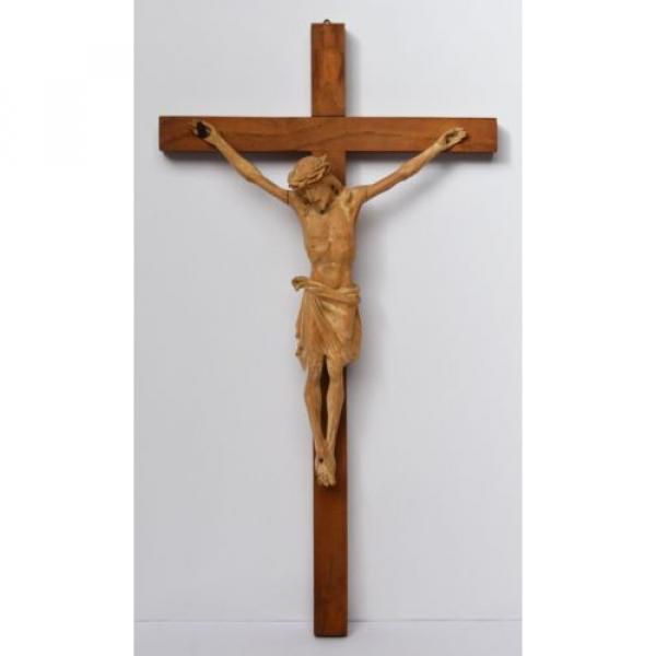Kruzifix Christuskreuz Kreuz Holz Linde handgeschnitzt 19./20. Jh. 58 x 32 cm #1 image