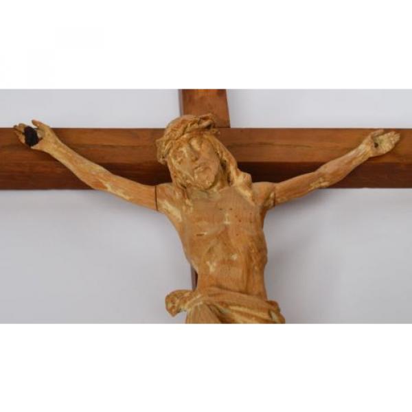Kruzifix Christuskreuz Kreuz Holz Linde handgeschnitzt 19./20. Jh. 58 x 32 cm #3 image