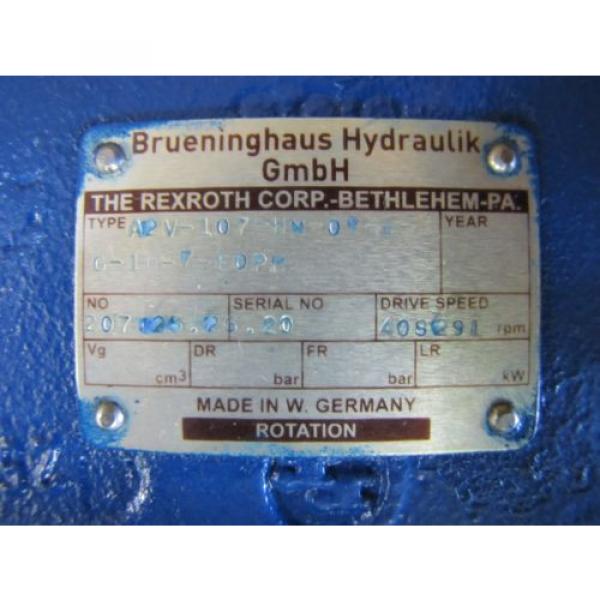 REXROTH BRUENINGHAUS A2V-107-HM-0R-1-G-10-7-E0PM HYDRAULIC pumps REBUILT #5 image