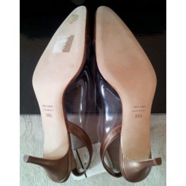 $650 NIB Susan van der Linde Leather/Lucite Strapped Heels 38.5 size #4 image