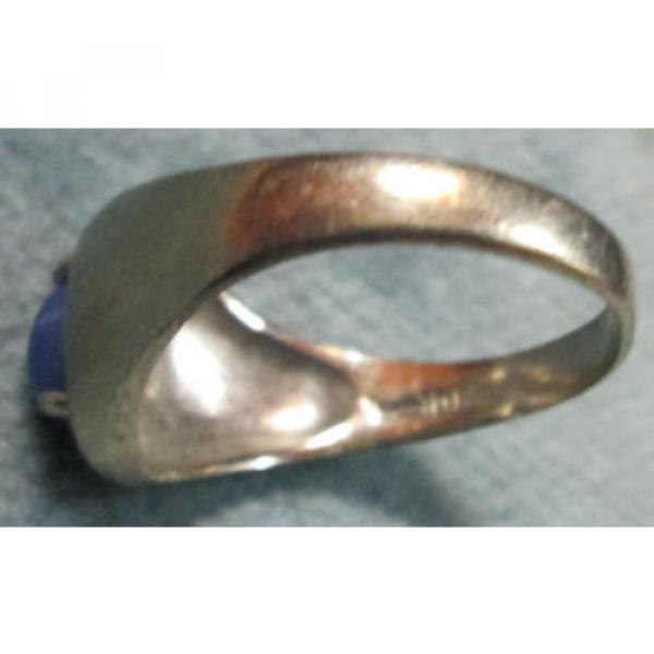 Men&#039;s Mid Century Modern Linde Star Sapphire 10K White Gold Ring Size 8 1/2 #4 image