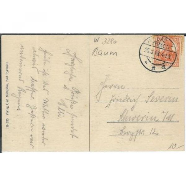 Ansichtskarte Bad Pyrmont - Alte Linde im Schloßhof - gelaufen 1918 - SELTEN RAR #2 image