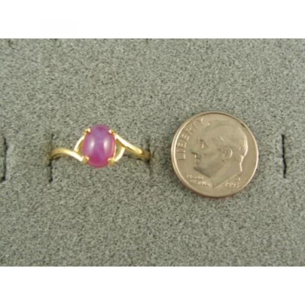 VINTAGE LINDE LINDY HOT FUCHSIA STAR SAPPHIRE CREATED BYPASS RING YLGPLT .925 SS #3 image
