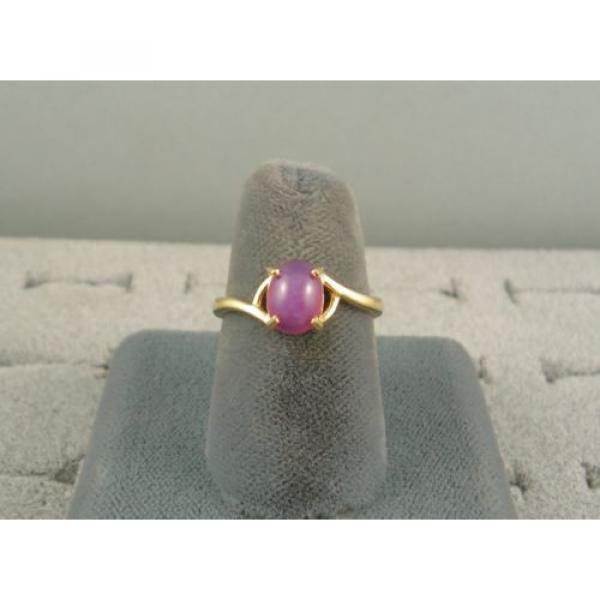 VINTAGE LINDE LINDY HOT FUCHSIA STAR SAPPHIRE CREATED BYPASS RING YLGPLT .925 SS #4 image