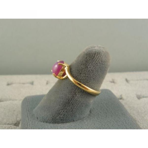 VINTAGE LINDE LINDY HOT FUCHSIA STAR SAPPHIRE CREATED BYPASS RING YLGPLT .925 SS #5 image