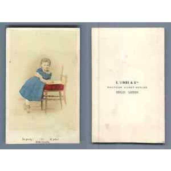 E. Linde &amp; Co. Si jolie ! CDV vintage albumen Tirage albuminé aquarellé  6,5 #1 image