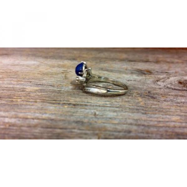 14k White Gold Linde Star Sapphire Ring with Diamonds #4 image