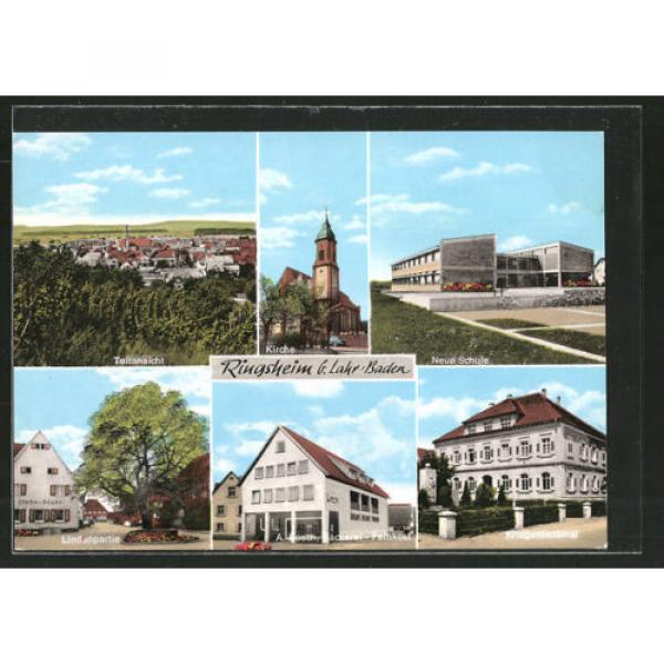 alte AK Ringsheim, Gasthaus Linde-Stube, Kirche, Schule #1 image