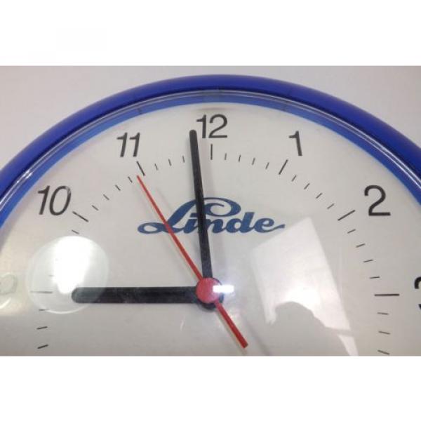 Wanduhr Linde Uhr Werbung Reklame Kunststoff Blau Sekundenzeiger Sammler SCHROTT #2 image