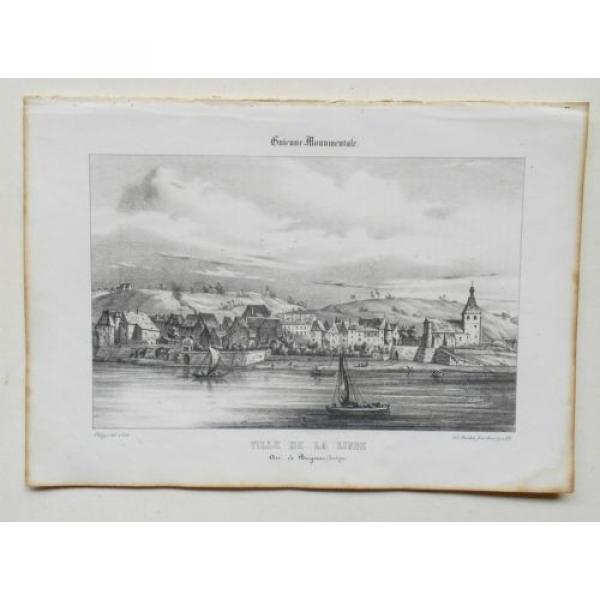 Lithographie Originale XIXème - Ville de la Linde - J. Philippe #1 image