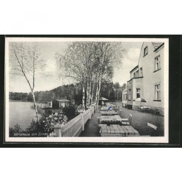 schöne AK Linde, Wirtshaus am Linde-See 1958 #1 image