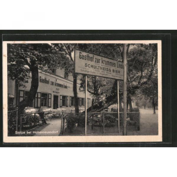 alte AK Stolpe, Gasthof zur krummen Linde mit Kegelbahn 1941 #1 image