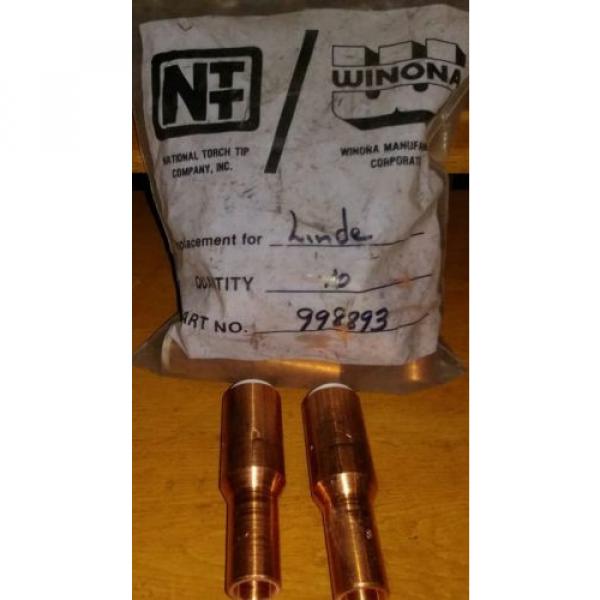 2 NOS ESAB Linde #8 MIG Nozzle Copper 998893 No. 8 for ST-23 and ST-23A Mig Gun #4 image