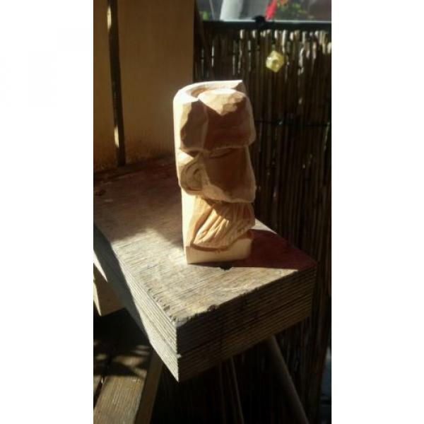 Wikinger Gesicht Holzfigur Hand geschnitzt aus Linde Schnitzholz #2 image