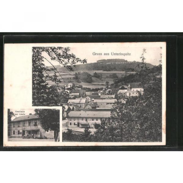 alte AK Unterloquitz, Gasthaus zur Linde, Ortsansicht aus der Vogelschau 1914 #1 image