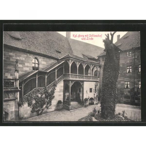 tolle AK Nürnberg, Kgl. Burg mit Schlosshof und Linde #1 image