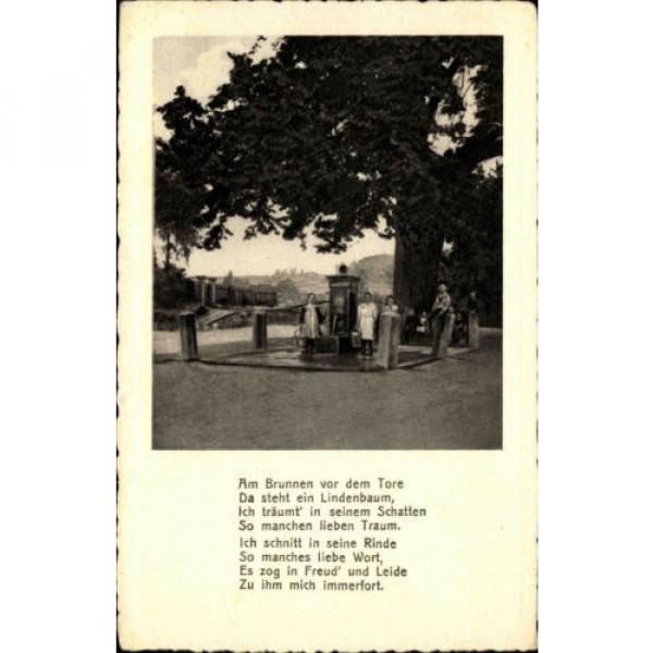 ALLENDORF Werra Hessen AK ~1920 Familie ad. alten Linde Baum mit Text Gedicht #1 image