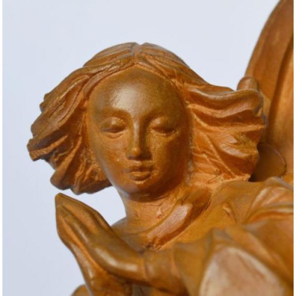 Engel Skulptur Holzfigur Linde handgeschnitzt Höhe 19 cm sehr ausdrucksvoll #2 image