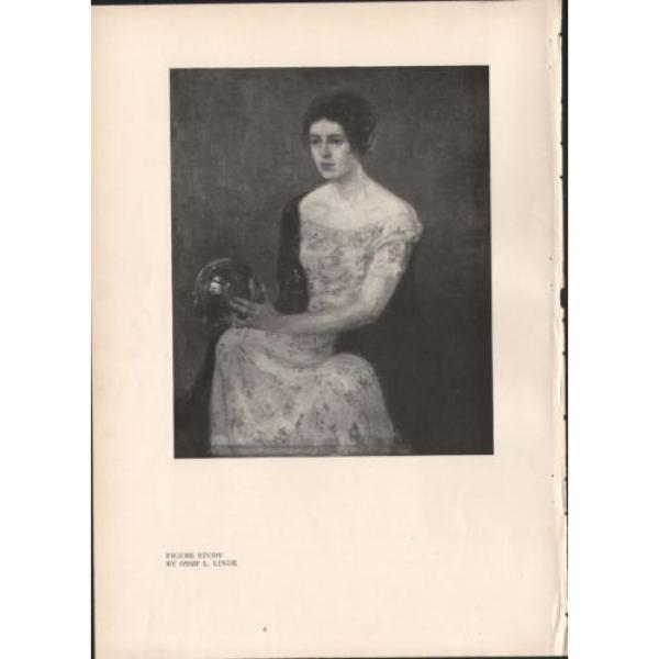 Pensive Woman Holding a Crystal Ball  - 1918 Vintage Print - Ossip L Linde #2 image