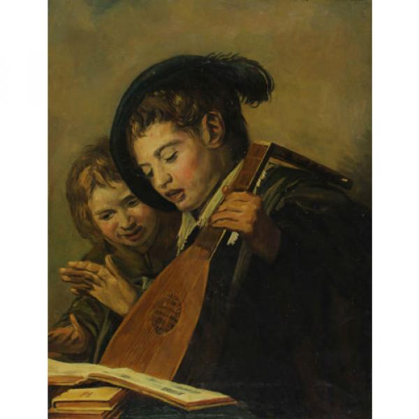 Signiert J. v. d. Linde Jr. - Musizierende Kinder  Art des Rembrandt  od. Hals ? #1 image
