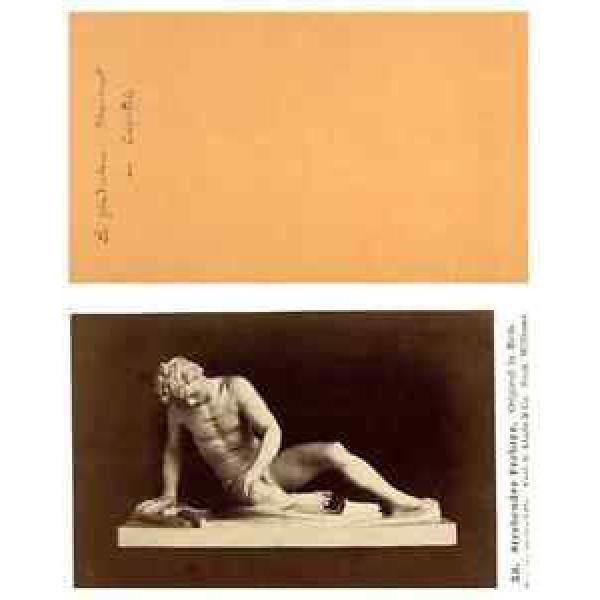 E. Linde, Une sculpture &#034;Le Gladiateur Mourant&#034; CDV vintage albumen carte de vis #1 image