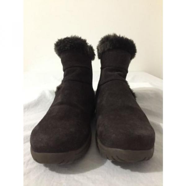 BearTraps &#039;Cammy&#039; Ankle Boots Brown Suede Faux Fur Linde Size 7.5M #2 image