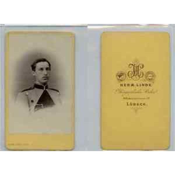 H. Linde, Portrait d&#039;un militaire CDV vintage albumen carte de visite,  T #1 image
