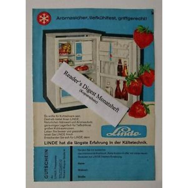 Werbeanzeige/advertisement A5: Linde Kältetechnick - Kühlschrank 1960 (02091699) #1 image