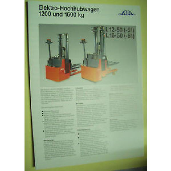 Sales Brochure Original Prospekt Linde Elektro-Hochhubwagen L 12-50   L16-50 #1 image