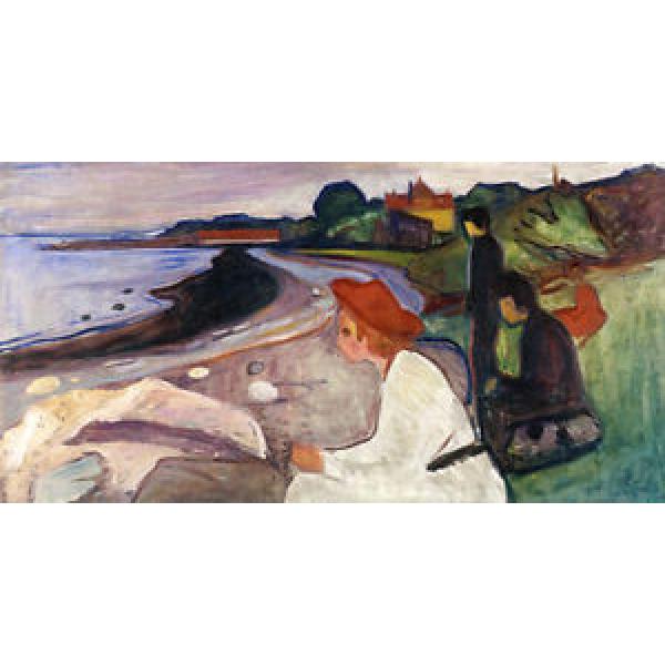 Young People on the Beach The Linde Frieze Munch Art (No Frame) Canvas Print #1 image