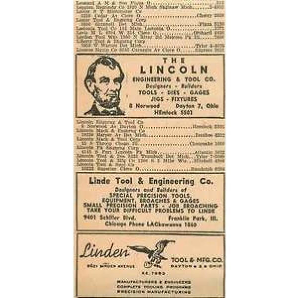 1946 Linde Tool Engineering Franklin Park Licoln Dayton Ohio Ad #1 image