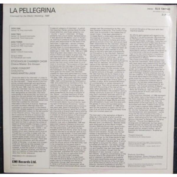 Stockholm Chamber Choir/LINDE CONSORT - La Pellegrina ~Classical EMI Angel LP #2 image