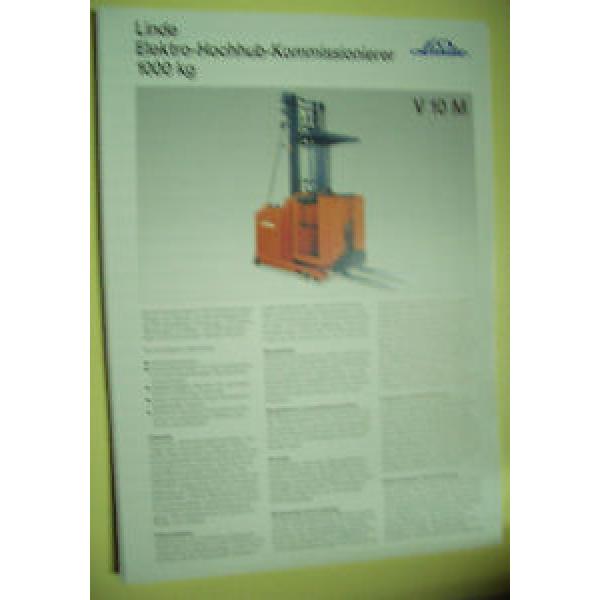 Sales Brochure Original Prospekt Linde Elektro-Hochhub-Kommisionierer V10 M #1 image