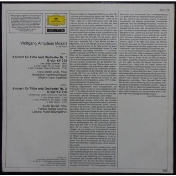 Mozart - Concerto for Flute and Orchestra KV 313 314 Hans Martin Linde DGG #2 image