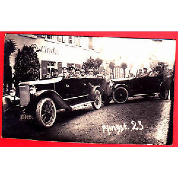 A216) Bayern ? Gasthaus zur Linde mit alten Autos Foto-Ak Pfingst.23 #1 image