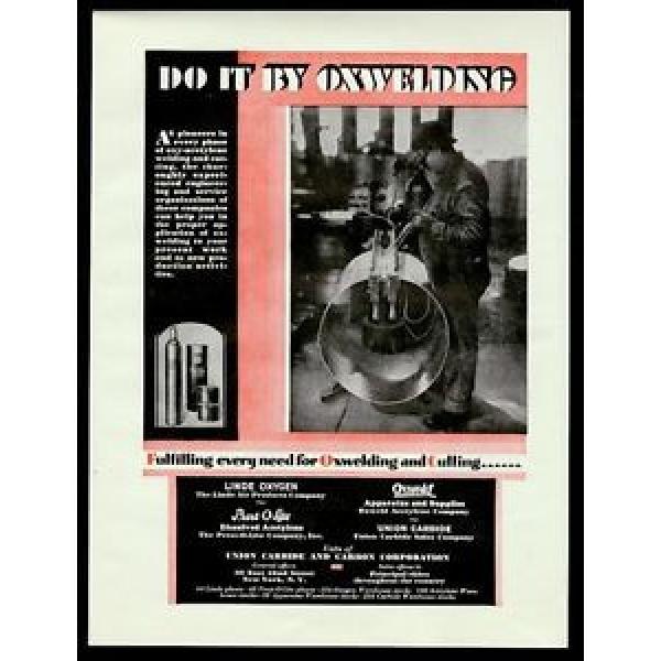 1929 Linde Oxweld oxy acetylene welding welder photo vintage print ad #1 image