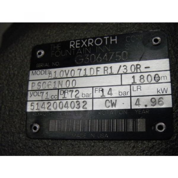 Rexroth BH00907548 Hydraulic pumps Motor A10V071DFR1/30R-PSC61N00 5142-004-032 #9 image
