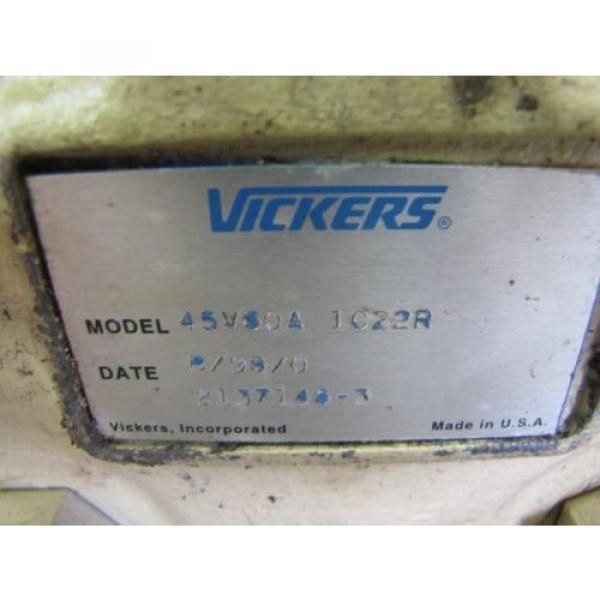 VICKERS 45V60A1C22R VANE TYPE HYDRAULIC PUMP 3#034; INLET 1-1/2#034; OUTLET 1-1/4#034; SHAFT #2 image