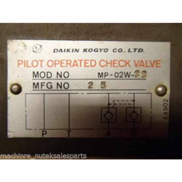 Daikin Kogyo Pilot Operated Check Valve MP-02W-22 _ MP02W22 Hydraulic Unit #3 image