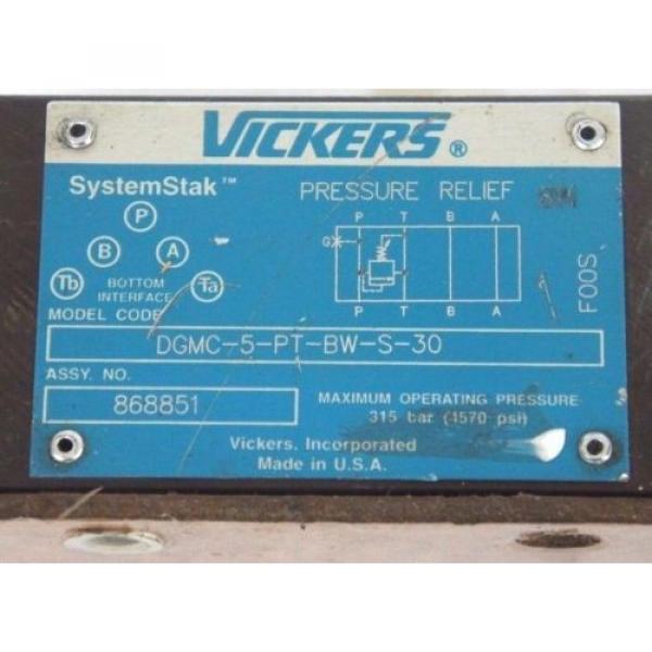 VICKERS DGMC-5-PT-BW-S-30 SYSTEMSTAK PRESSURE RELIEF VALVE ASSY NO 868851 #2 image