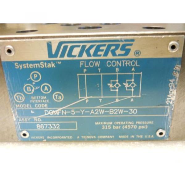 VICKERS 867332 SYSTEMSTAK FLOW CONTROL VALVE DGMFN-5-Y-A2W-B2W-30 USED CONDITION #2 image