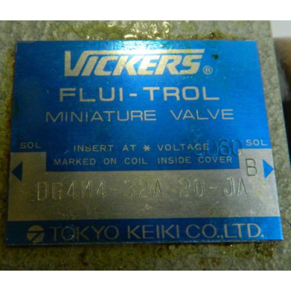 Vickers Tokimec Flui-Trol Valve, DG4M4-32A-20-JA, Used, WARRANTY #6 image