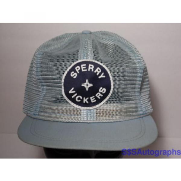 Vintage 1980s SPERRY VICKERS Hydraulic Systems Advertising Snapback Mesh Hat Cap #1 image