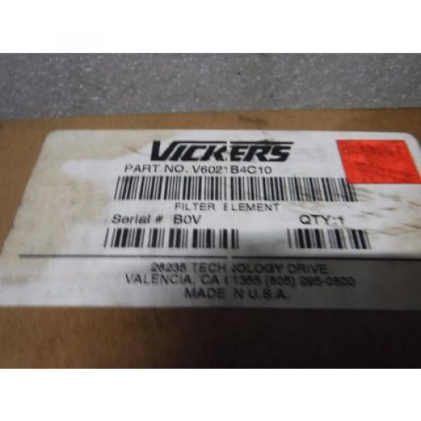 Vickers 22167 Hydraulic Filter Element V6021B4C10 10 MICRON, 13#034; #4 image
