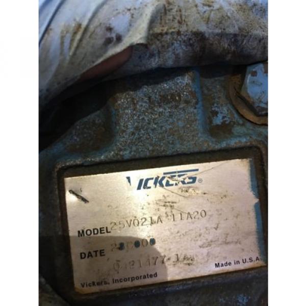 USED GOOD CONDITION VICKERS 25V021A 11A20 HYDRAULIC VANE PUMP, HP1 PT #2 image