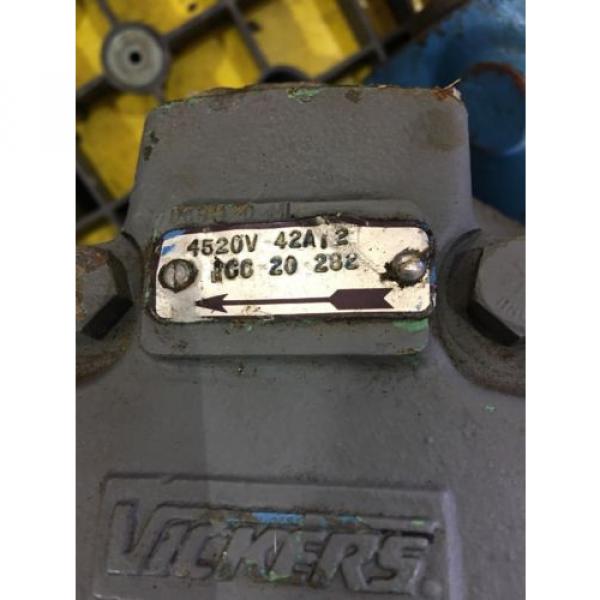 USED GREAT CONDITION VICKERS HYDRAULIC PUMP 4520V 42A12 1CC-20-282, HP PT #2 image